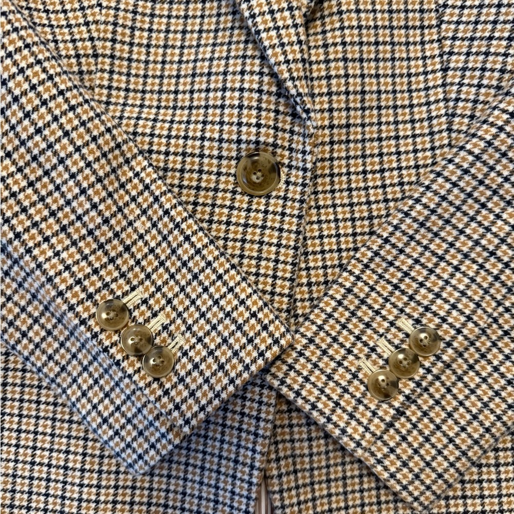 J. Crew Navy and Brown Checked Tailored Blazer - Picture 3 of 7